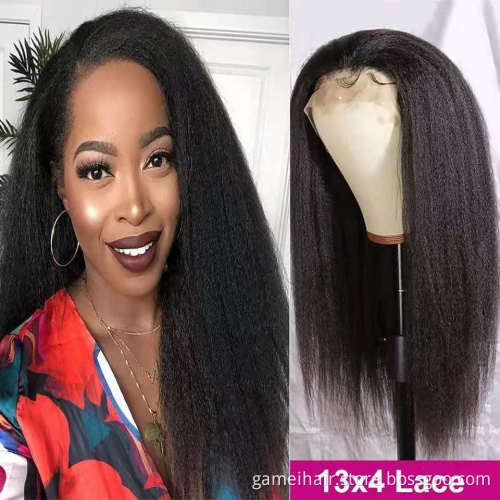 Cheap Kinky Straight Indian Virgin Human Hair Hd Full Lace Frontal Wig Vendor Natural Human Hair Lace Front Wig For Black Women
